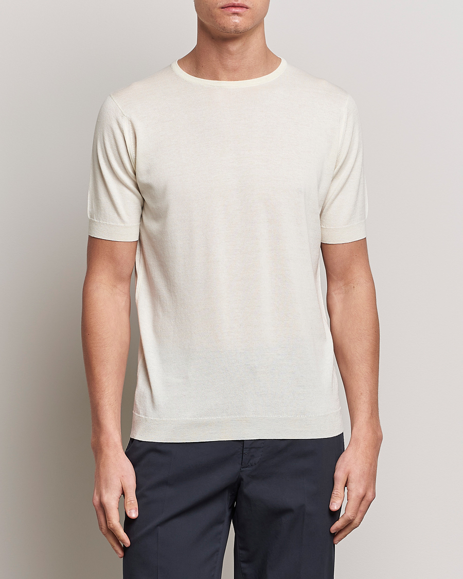 Herren | John Smedley | John Smedley | Belden Wool/Cotton T-Shirt Latte