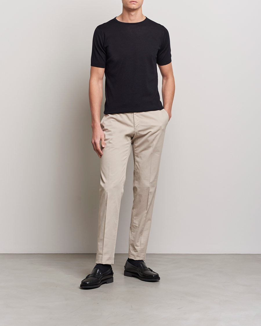 Herren | T-Shirts | John Smedley | Belden Wool/Cotton T-Shirt Navy