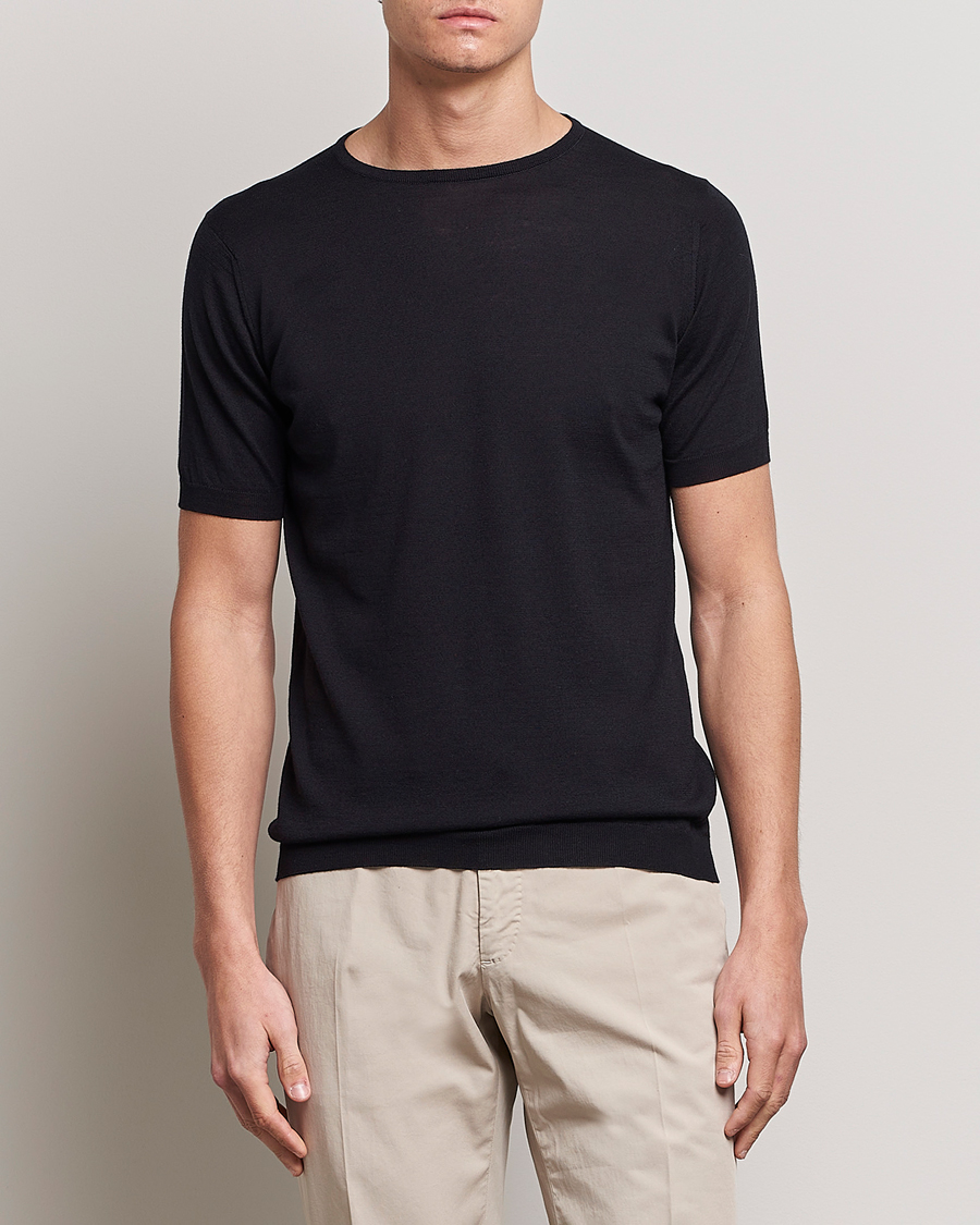 Herren | John Smedley | John Smedley | Belden Wool/Cotton T-Shirt Navy