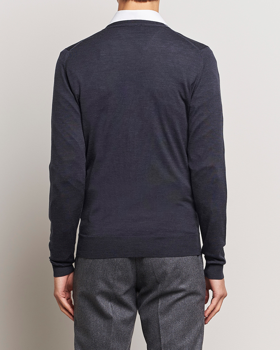 Herren | Pullover | John Smedley | Petworth Extra Fine Merino Cardigan Hepburn Smoke