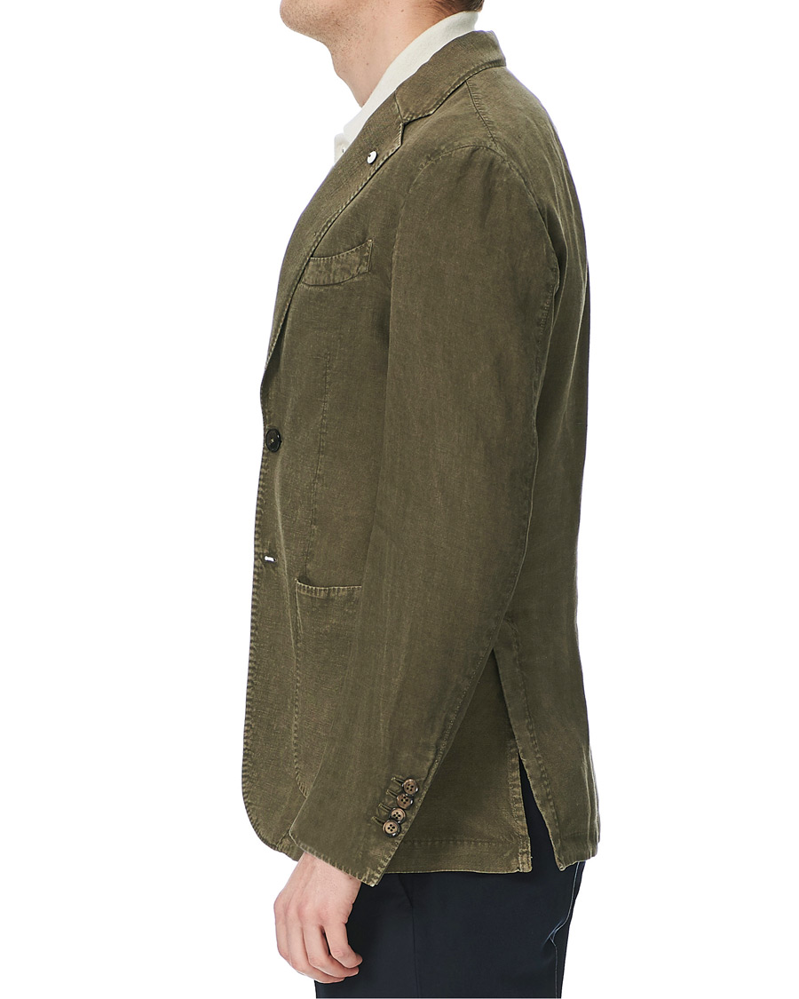 Herren | Sakkos | L.B.M. 1911 | Jack Regular Fit Linen Blazer Moss Green