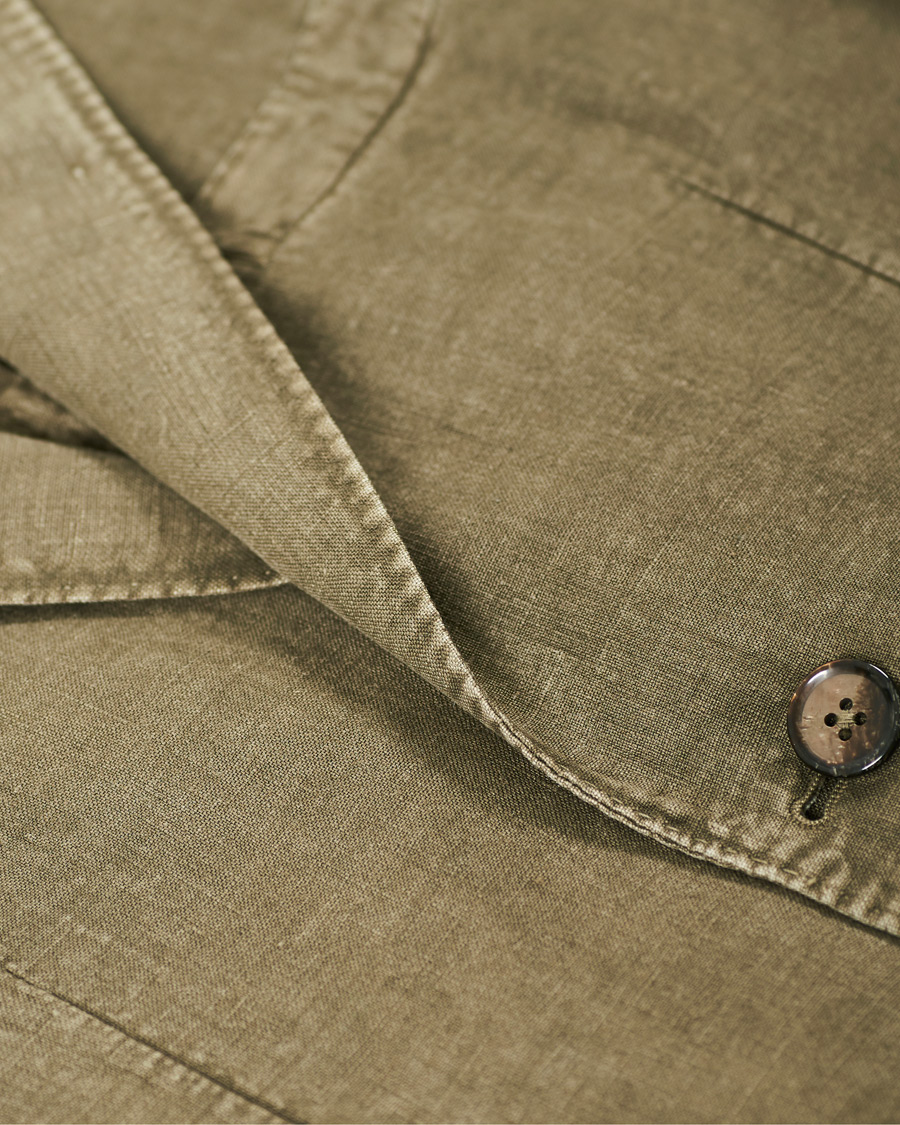 Herren | Sakkos | L.B.M. 1911 | Jack Regular Fit Linen Blazer Moss Green