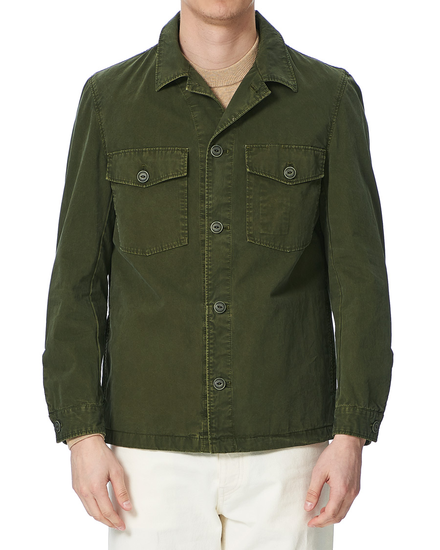 Herren | Hemden | L.B.M. 1911 | Cotton Gabardine Overshirt Olive
