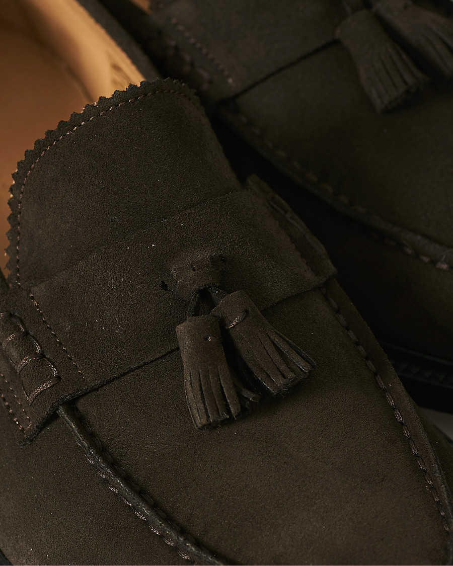 Herren | VINNY's Chico Tassel Loafer Ebony Suede | VINNY's | Chico Tassel Loafer Ebony Suede