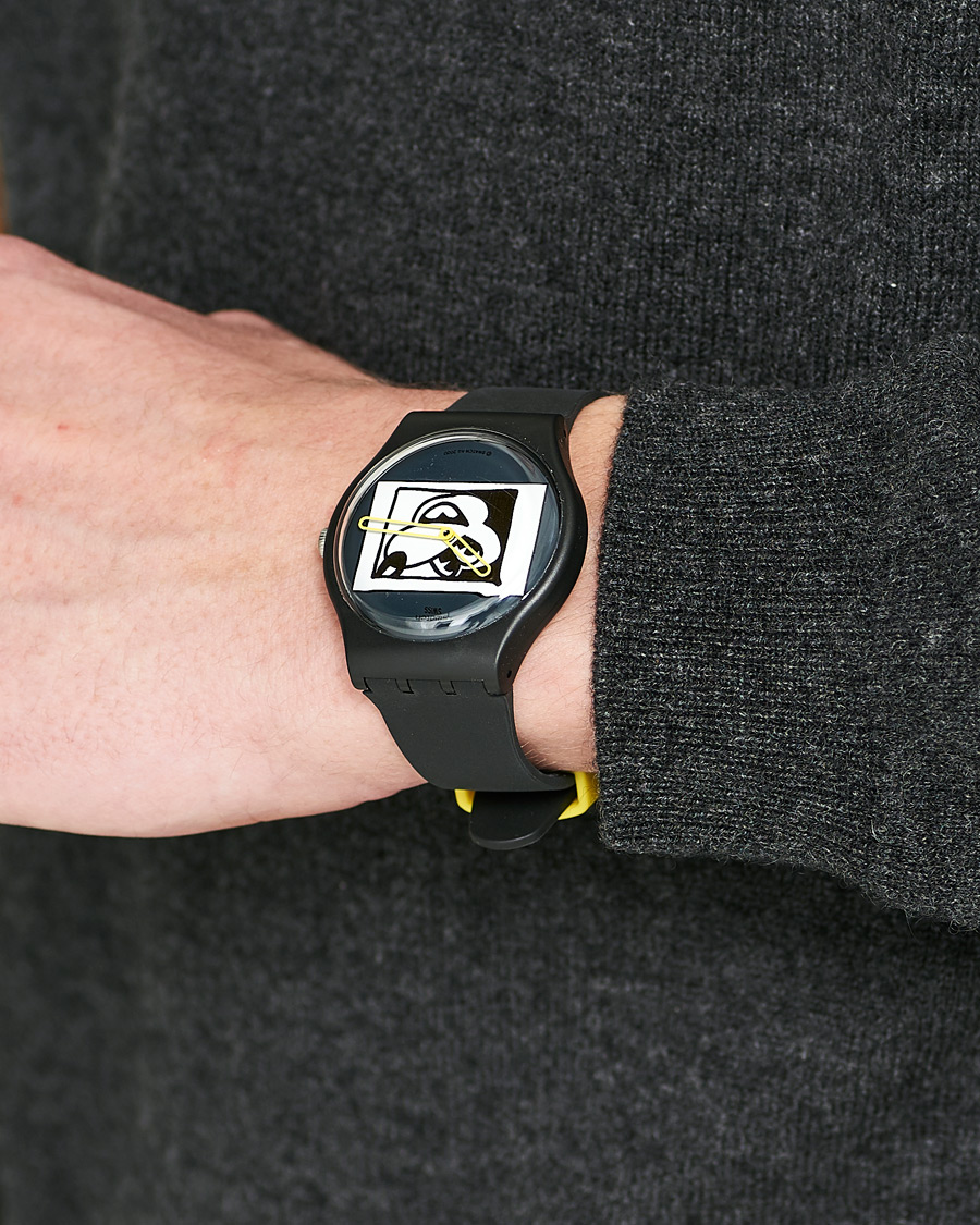 Herren | Uhren | Swatch | x Keith Haring Mickey Blanc sur Noir