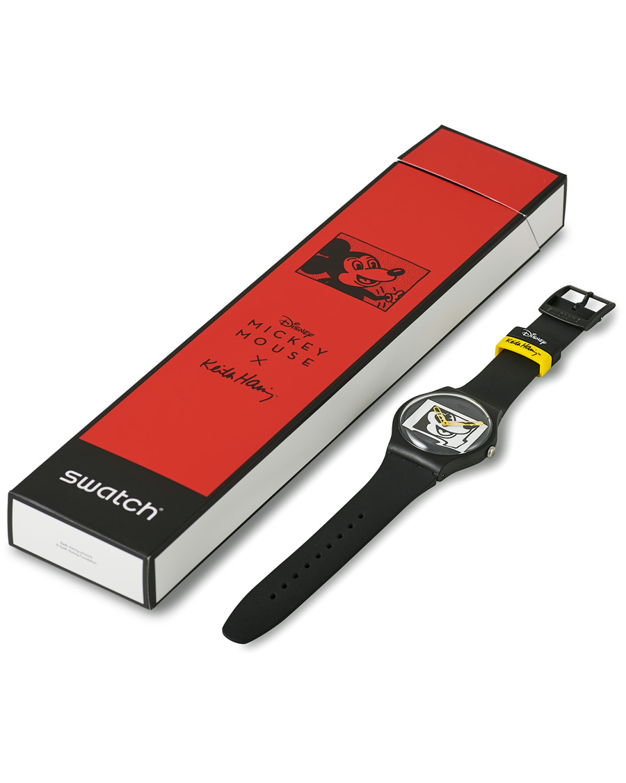Herren | Swatch Swatch x Keith Haring Mickey Blanc sur Noir | Swatch | x Keith Haring Mickey Blanc sur Noir