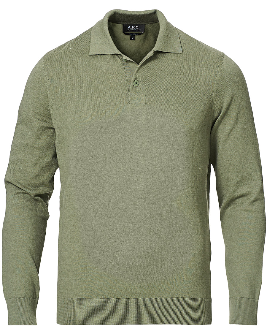 Herren | Pullover | A.P.C. | Cotton/Cashmere Knitted Polo Sage