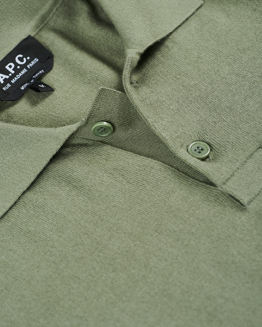 Herren | Pullover | A.P.C. | Cotton/Cashmere Knitted Polo Sage