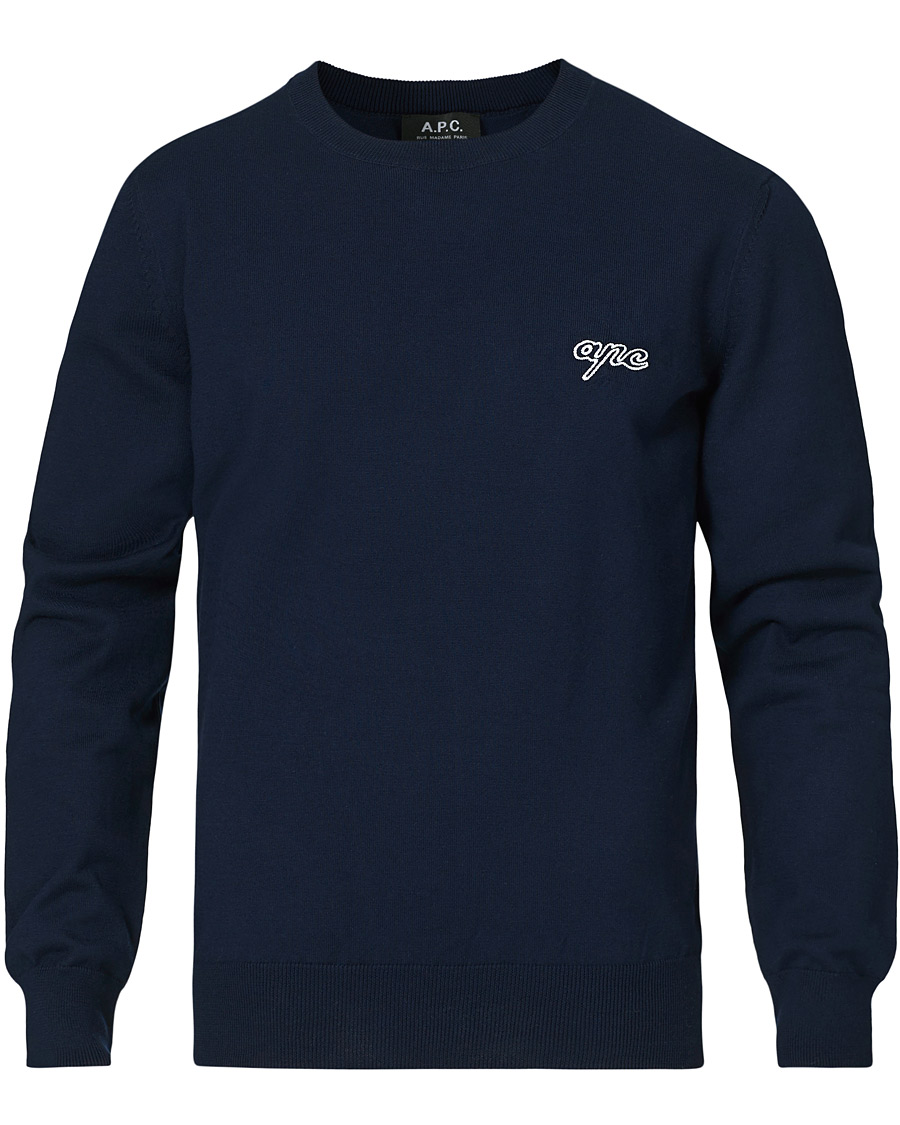 Herren | Pullover | A.P.C. | Otis Logo Crew Neck Sweater Navy
