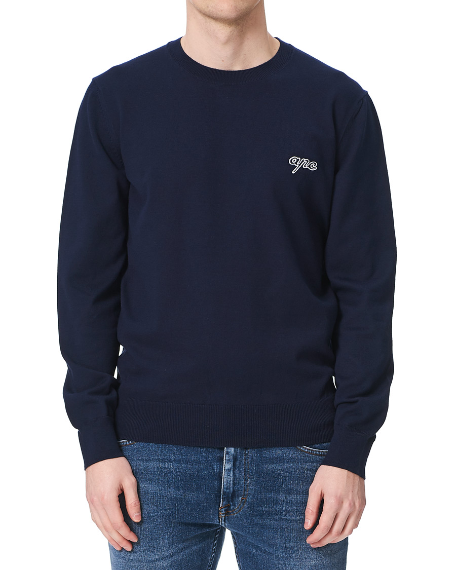 Herren | Pullover | A.P.C. | Otis Logo Crew Neck Sweater Navy