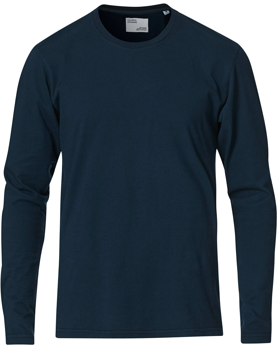 Herren | T-Shirts | Colorful Standard | Classic Organic Long Sleeve T-shirt Navy Blue