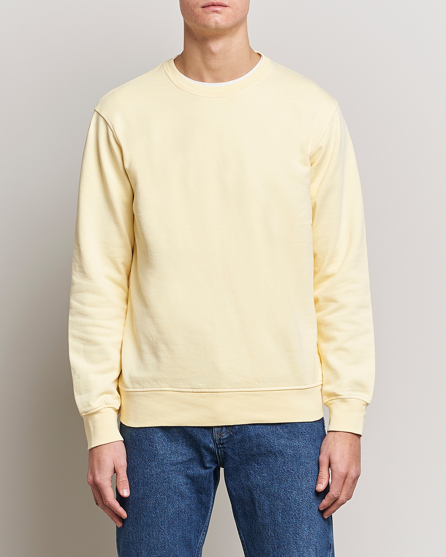 Men | Under 100 | Colorful Standard | Classic Organic Crew Neck Sweat Soft Yellow