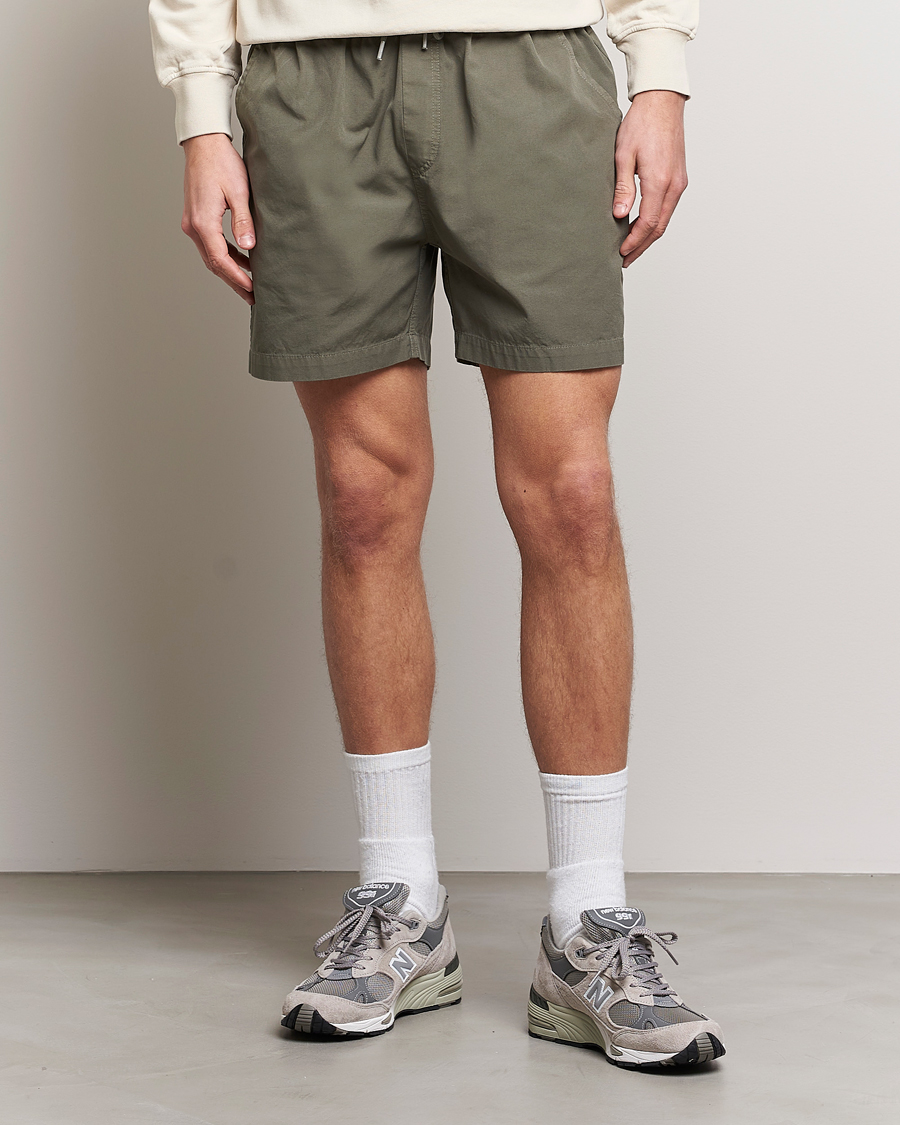 Herren | Shorts | Colorful Standard | Classic Organic Twill Drawstring Shorts Dusty Olive