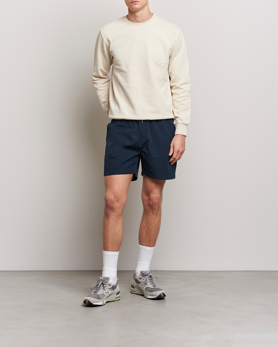 Herren | Shorts | Colorful Standard | Classic Organic Twill Drawstring Shorts Navy Blue