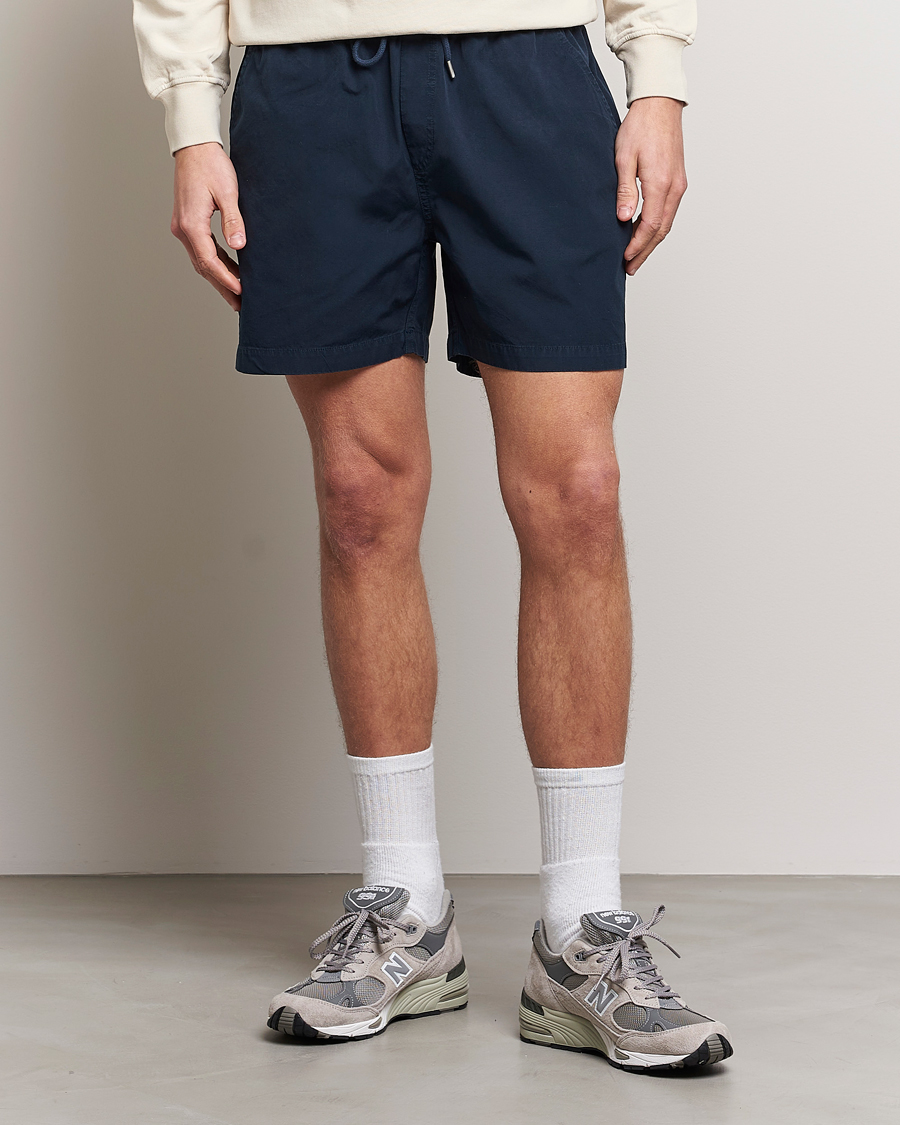 Herr | Drawstringshorts | Colorful Standard | Classic Organic Twill Drawstring Shorts Navy Blue