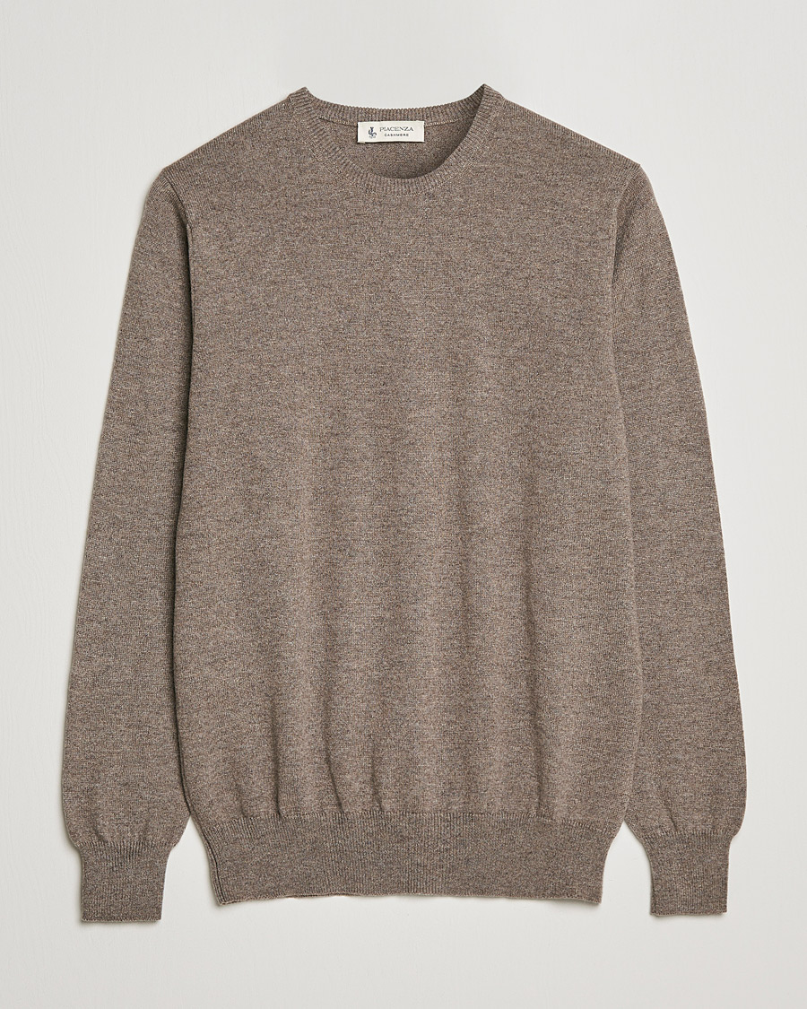 Herren | Pullover | Piacenza Cashmere | Cashmere Crew Neck Sweater Brown