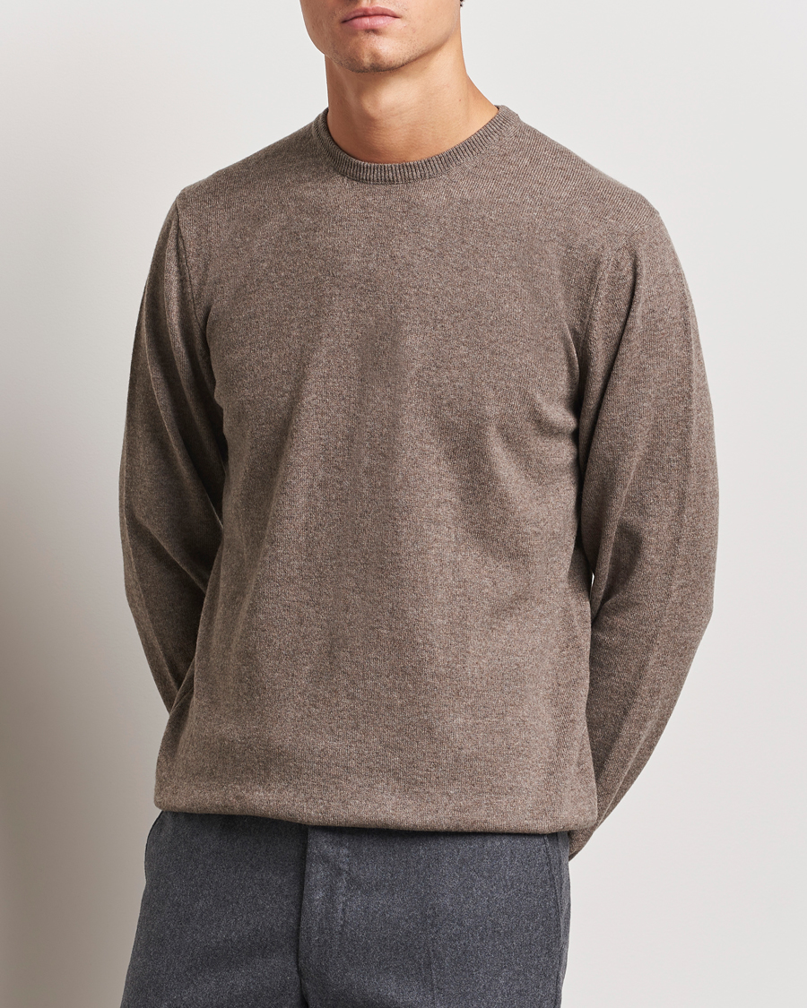 Herren | Pullover | Piacenza Cashmere | Cashmere Crew Neck Sweater Brown