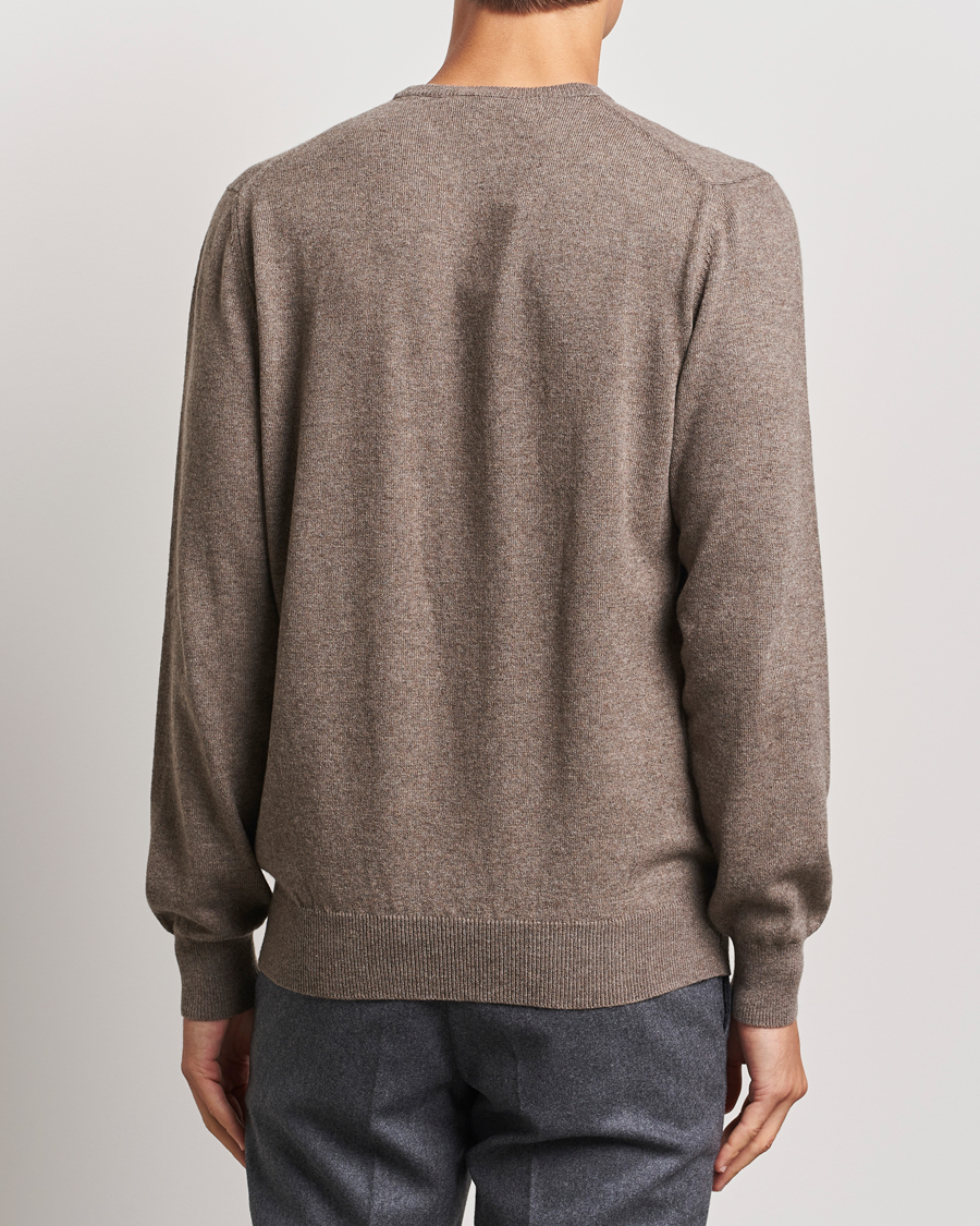 Herren | Pullover | Piacenza Cashmere | Cashmere Crew Neck Sweater Brown