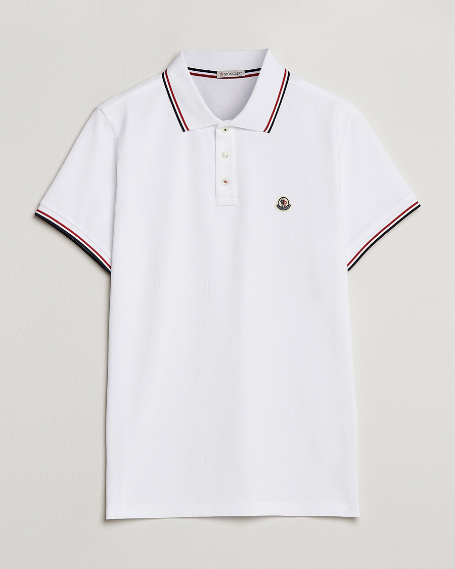 Herren | Poloshirts | Moncler | Contrast Rib Polo White