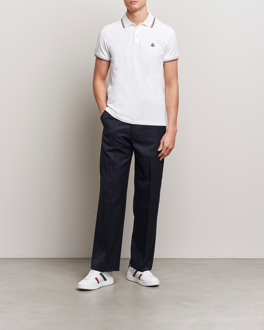 Herren | Poloshirts | Moncler | Contrast Rib Polo White