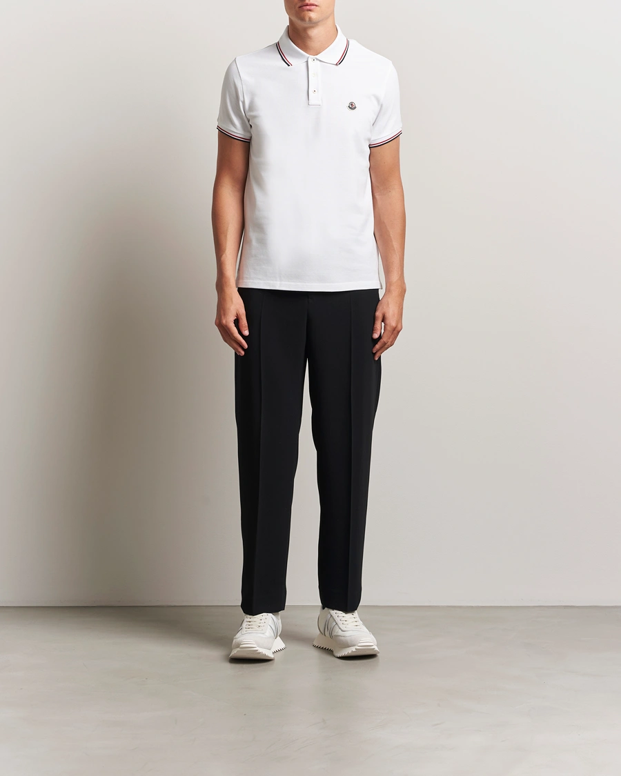 Herren | Poloshirts | Moncler | Contrast Rib Polo White