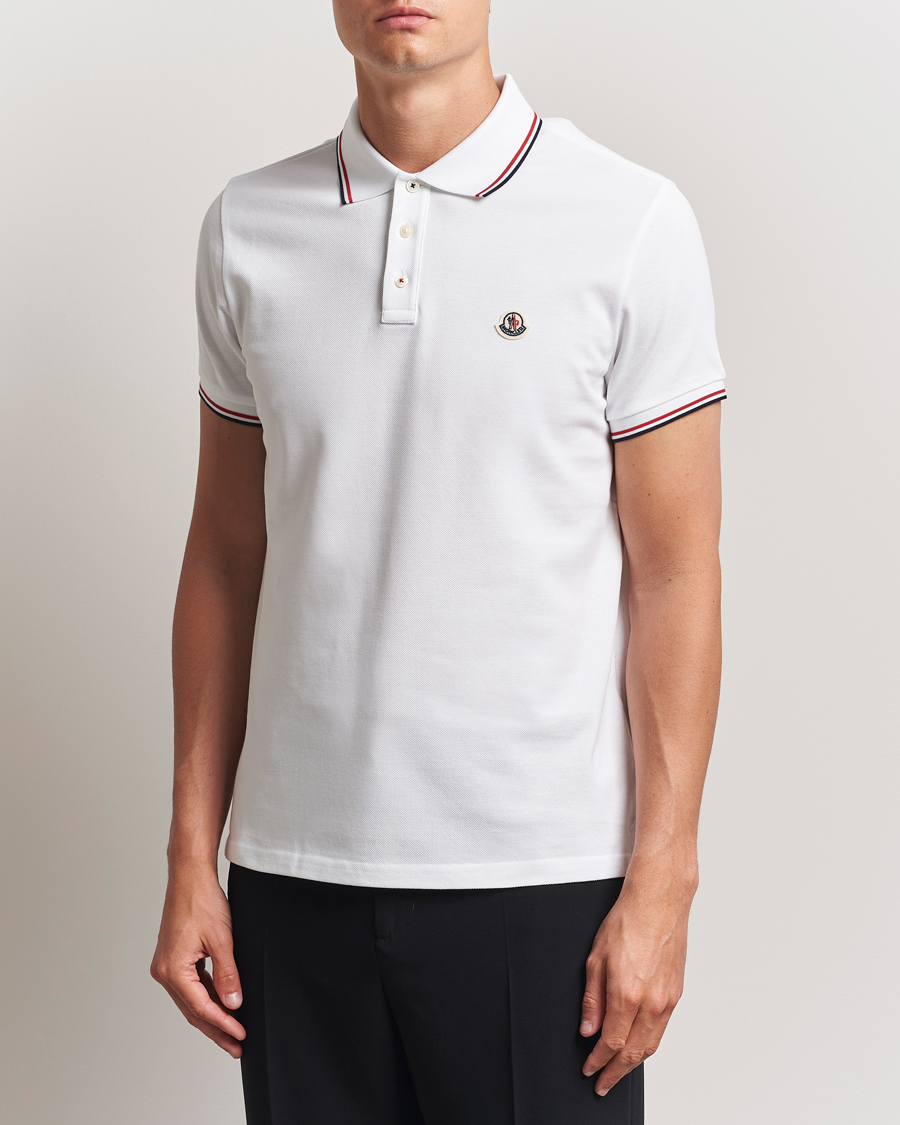 Herren | Poloshirts | Moncler | Contrast Rib Polo White