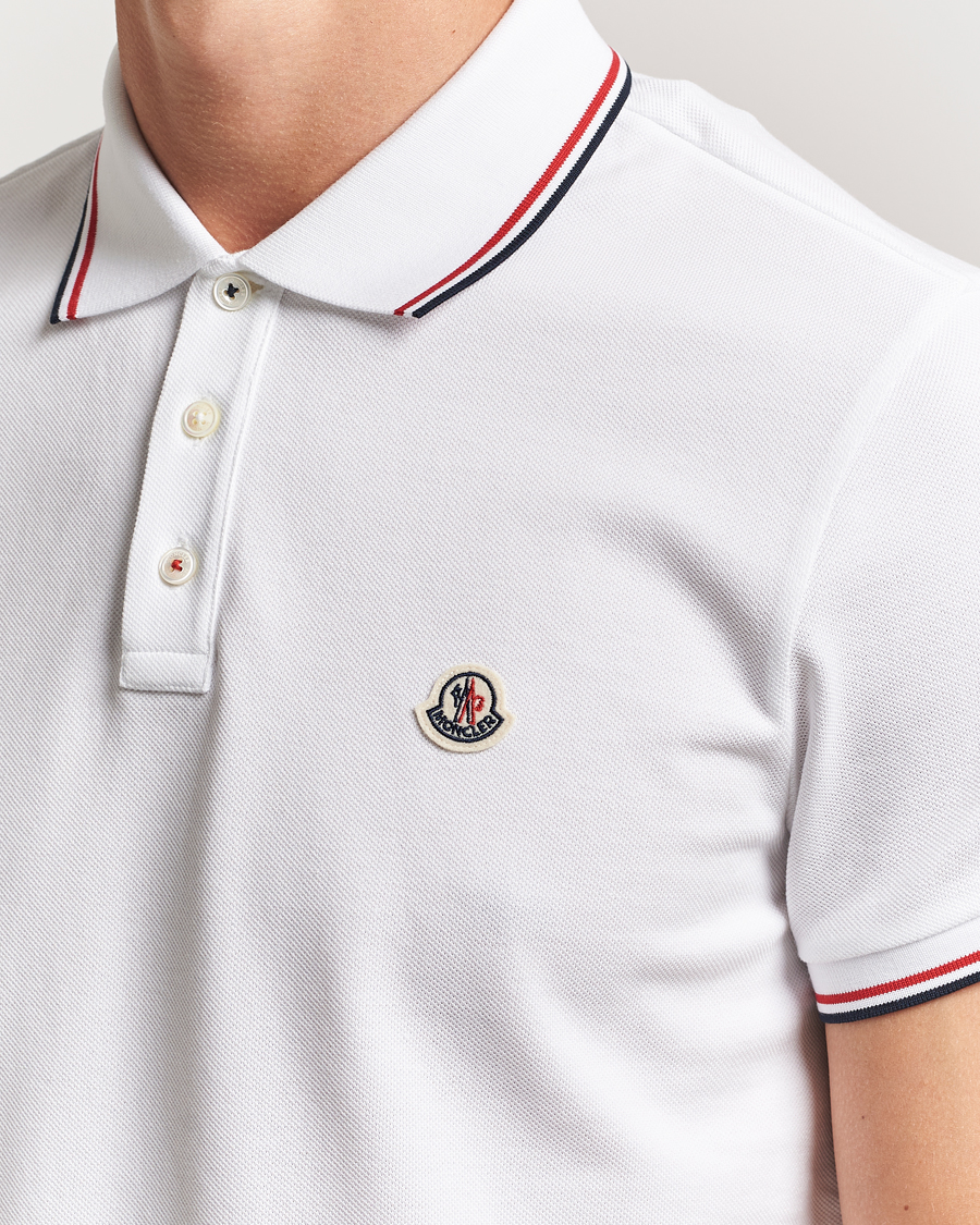 Herren | Poloshirts | Moncler | Contrast Rib Polo White