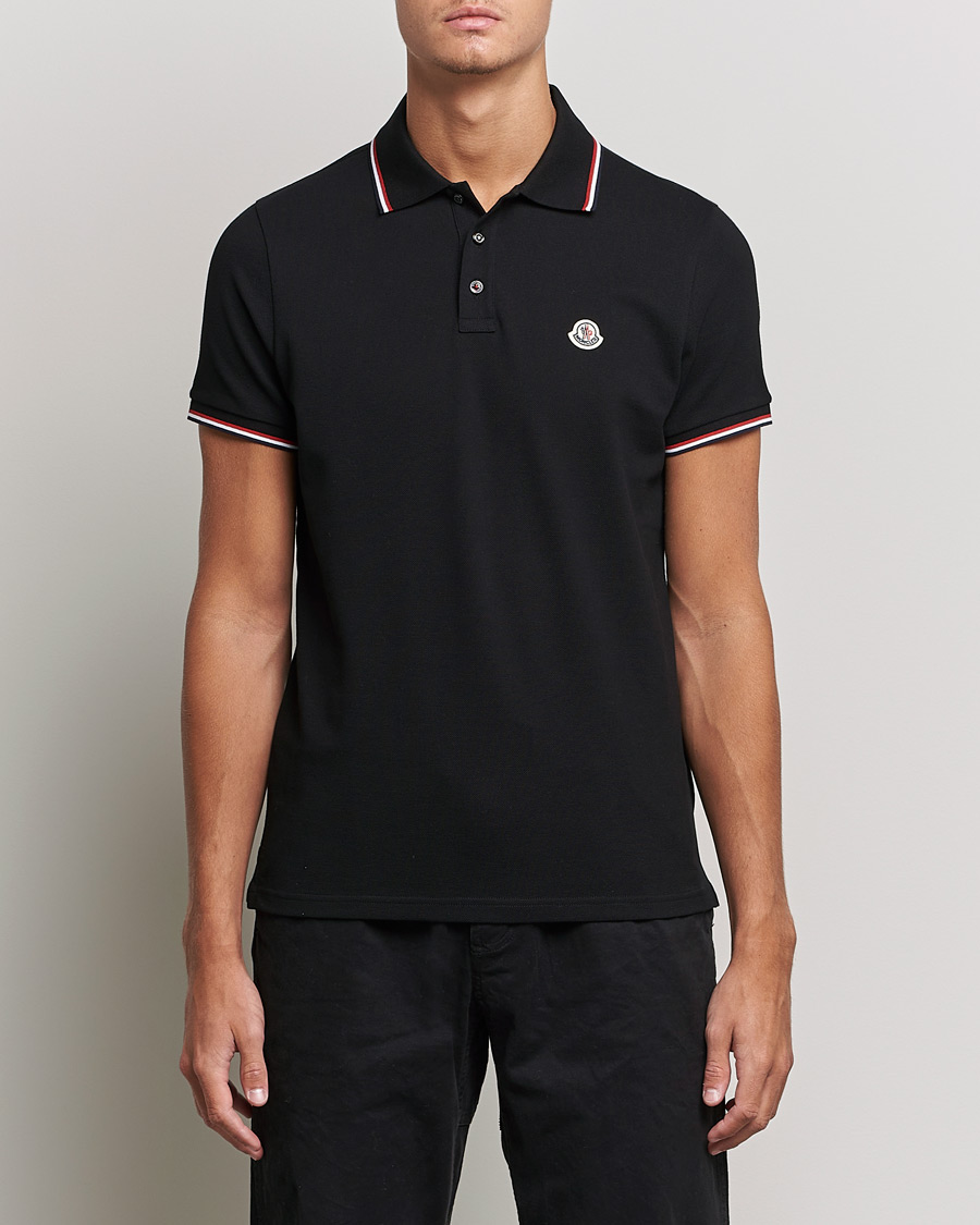 Herren | Moncler | Moncler | Contrast Rib Polo Black