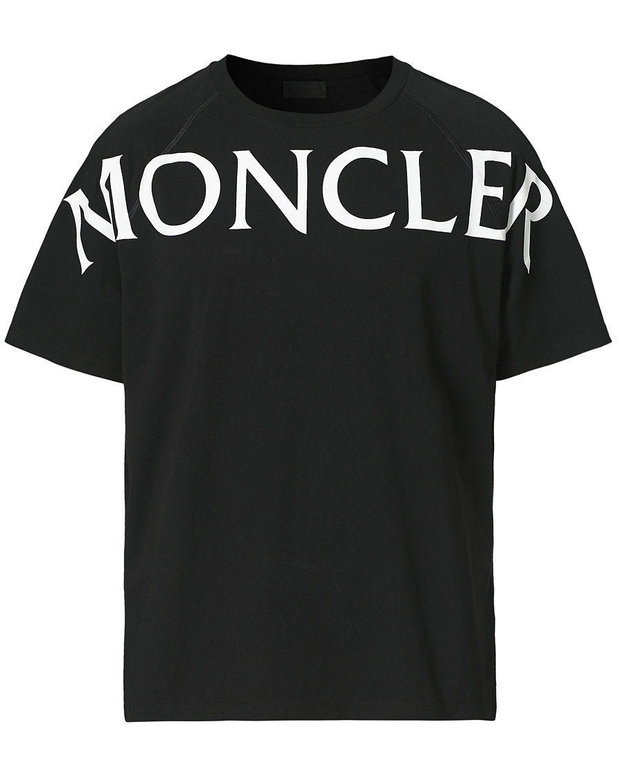 Herren | T-Shirts | Moncler | Maglia Large Logo Crew Neck Tee Black