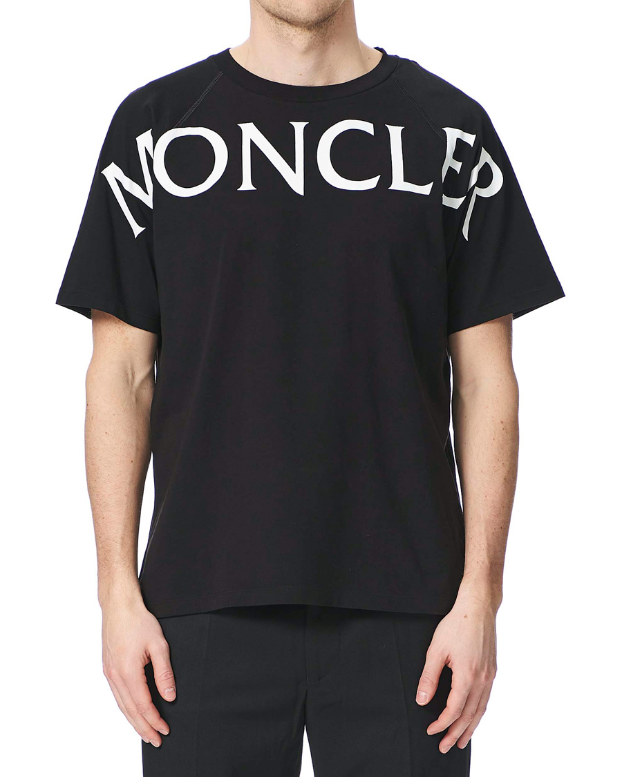 Herren | T-Shirts | Moncler | Maglia Large Logo Crew Neck Tee Black