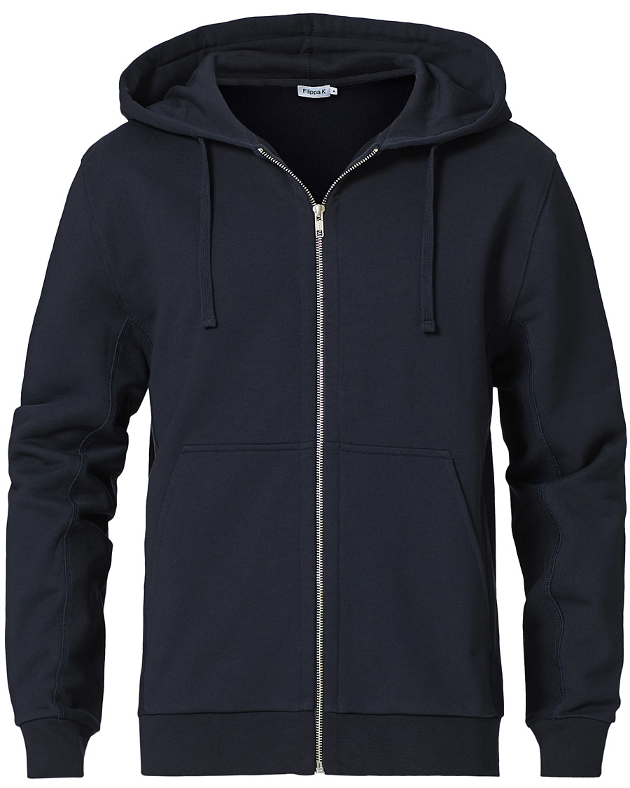 Herren | Pullover | Filippa K | Aldous Cotton Zip Hood Navy