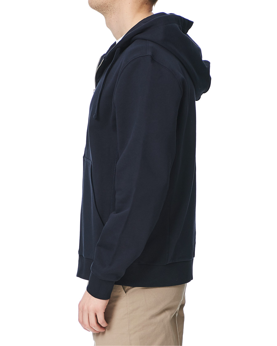Herren | Pullover | Filippa K | Aldous Cotton Zip Hood Navy