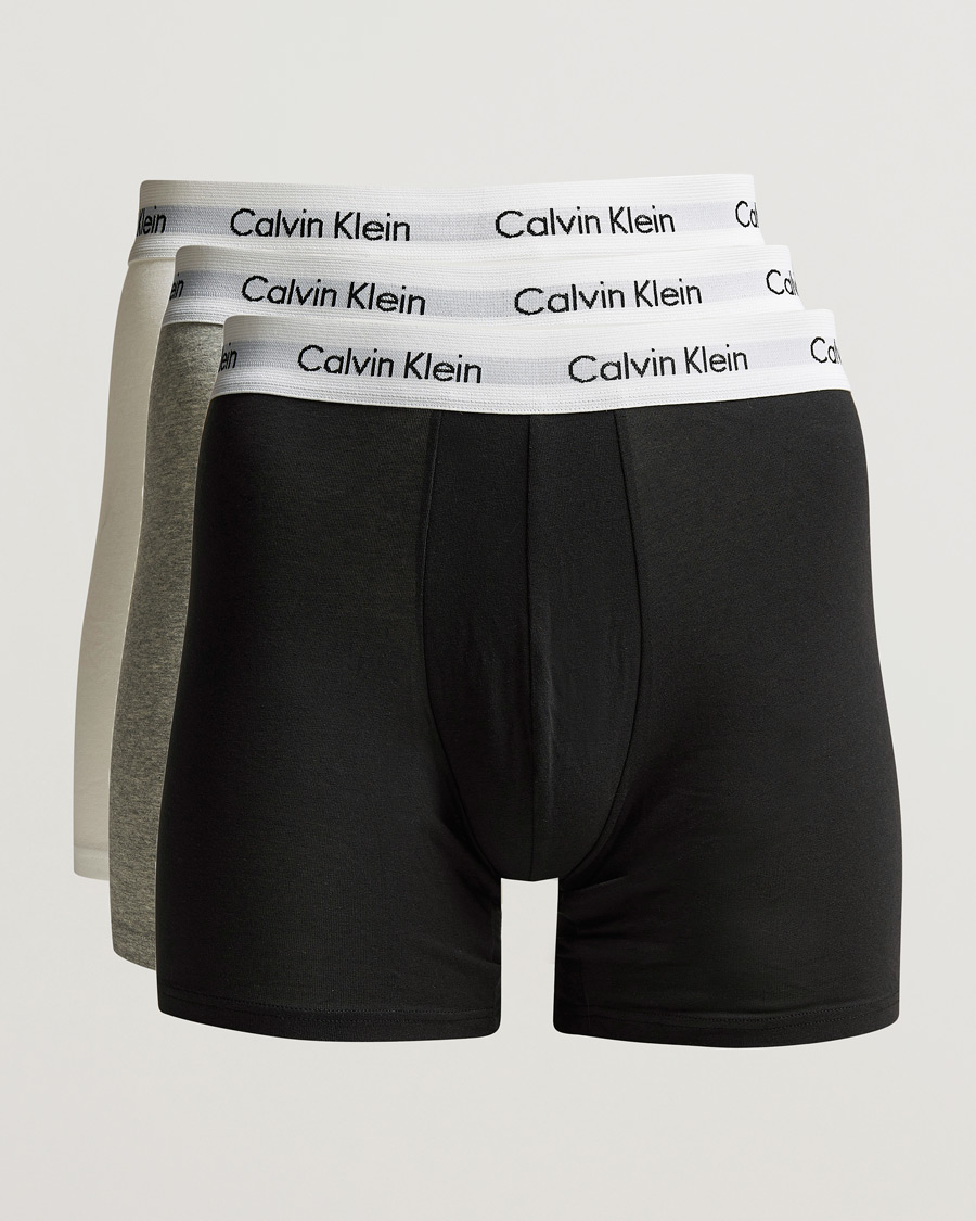 Calvin Klein Cotton Stretch 3 Pack Boxer Breif Black Grey White