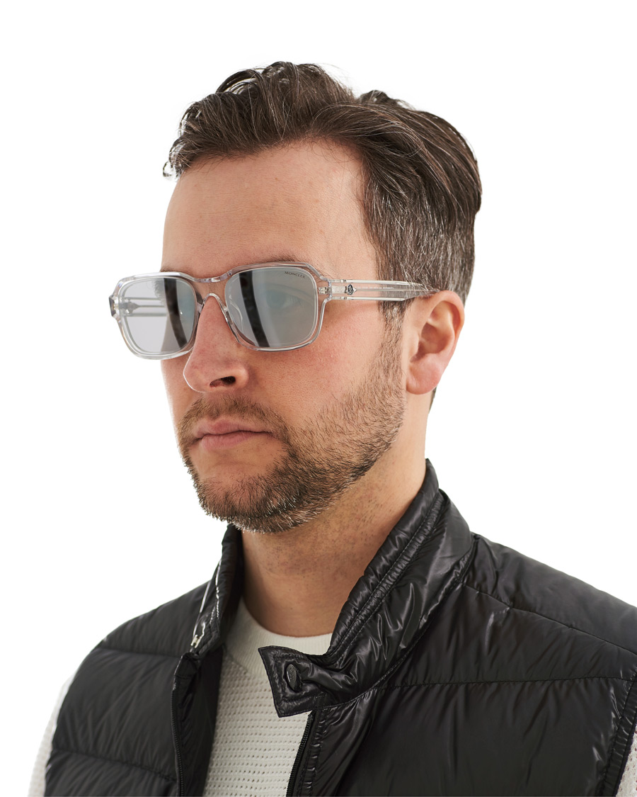 Herren | Moncler Lunettes Icebridge Sunglasses Crystal/Smoke Mirror | Moncler Lunettes | Icebridge Sunglasses Crystal/Smoke Mirror