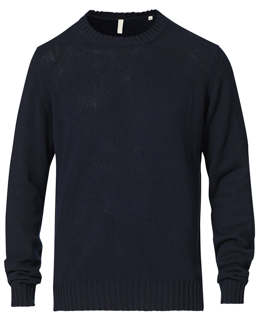 Herren | Pullover | Sunflower | Silk Crew Neck Navy