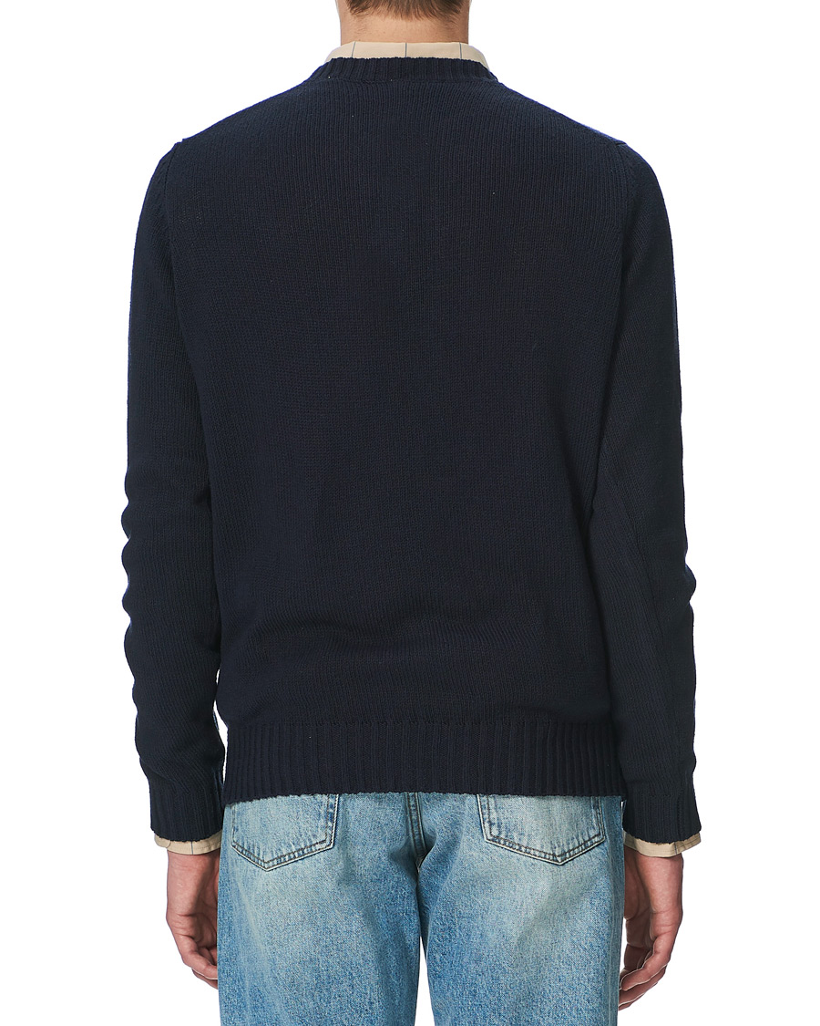 Herren | Pullover | Sunflower | Silk Crew Neck Navy