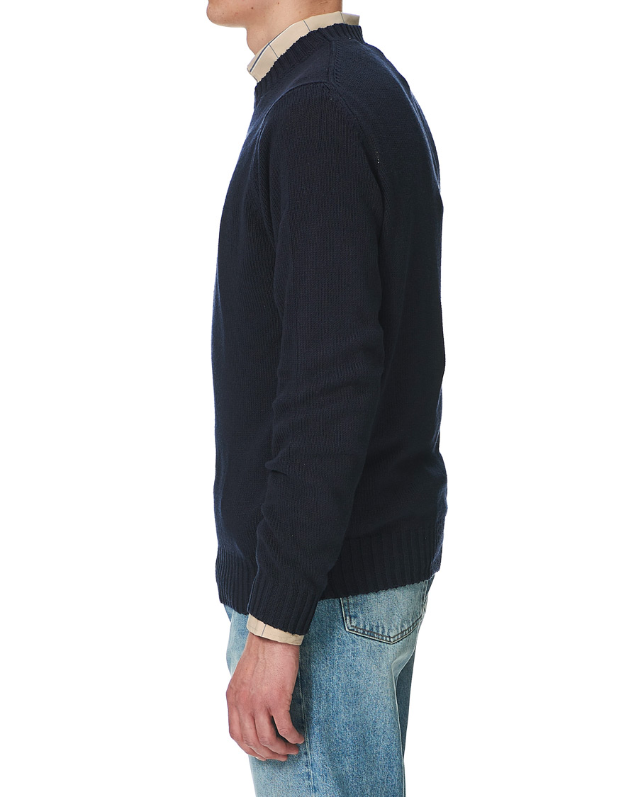 Herren | Pullover | Sunflower | Silk Crew Neck Navy