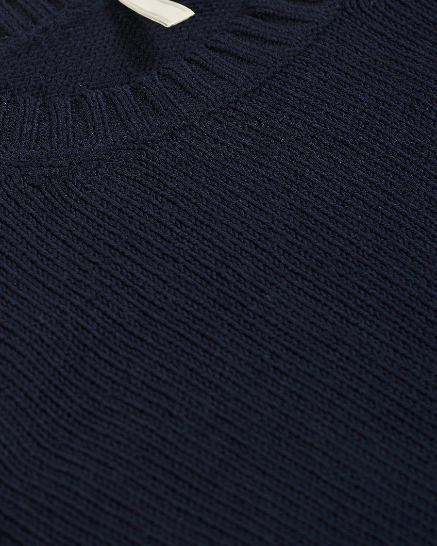 Herren | Pullover | Sunflower | Silk Crew Neck Navy