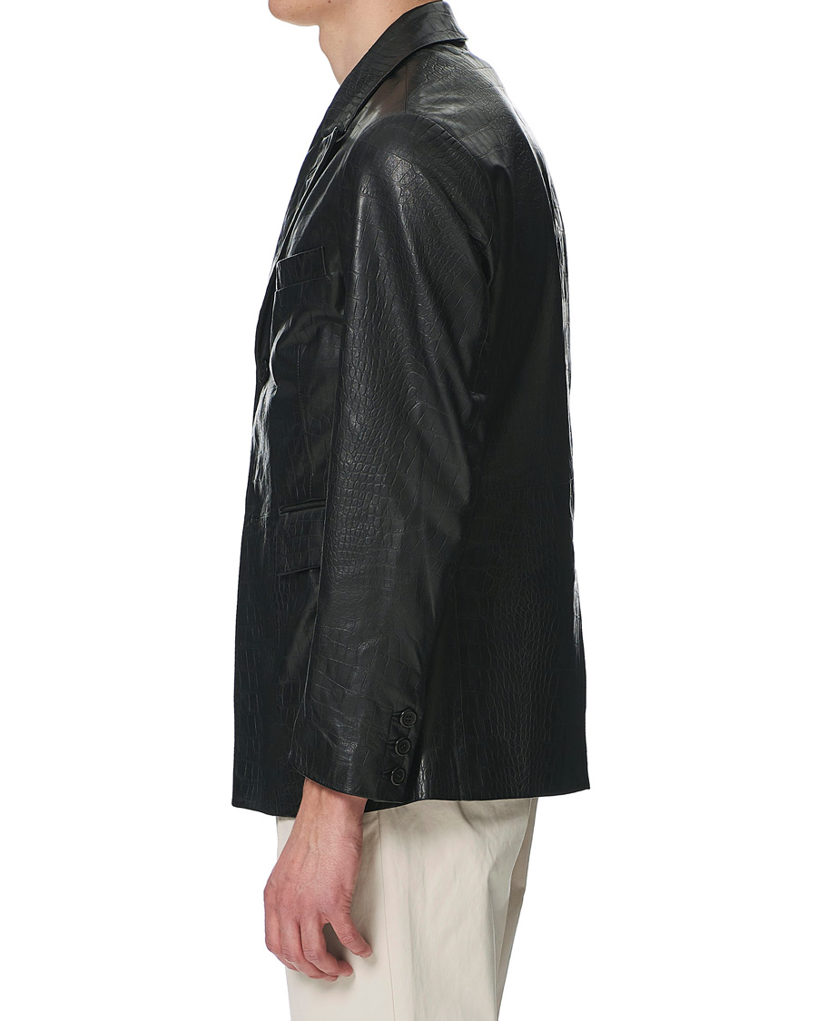 Herren | Jacken | Sunflower | Leather Blazer Black
