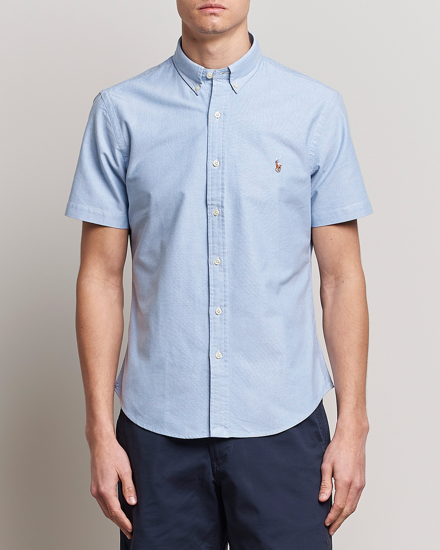 Herren | Kurzarmhemden | Polo Ralph Lauren | Slim Fit Oxford Short Sleeve Shirt Blue