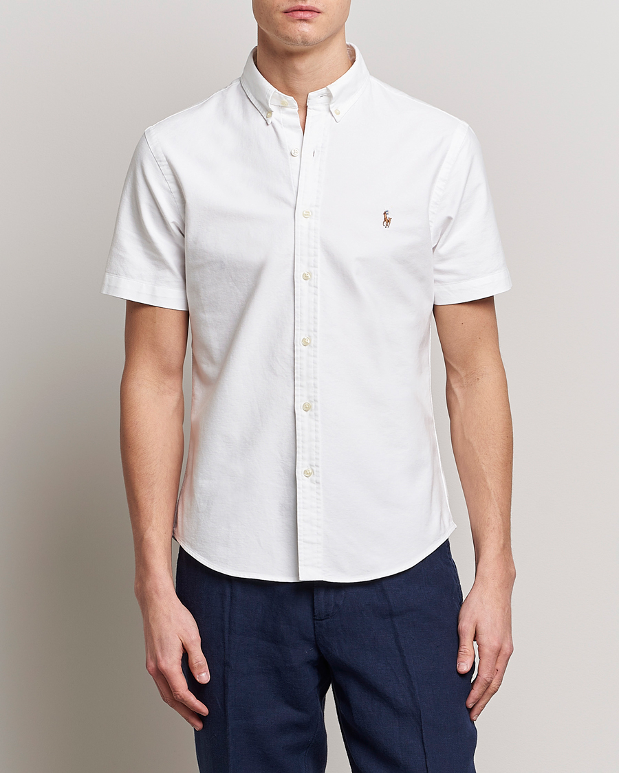 Herren |  | Polo Ralph Lauren | Slim Fit Oxford Short Sleeve Shirt White