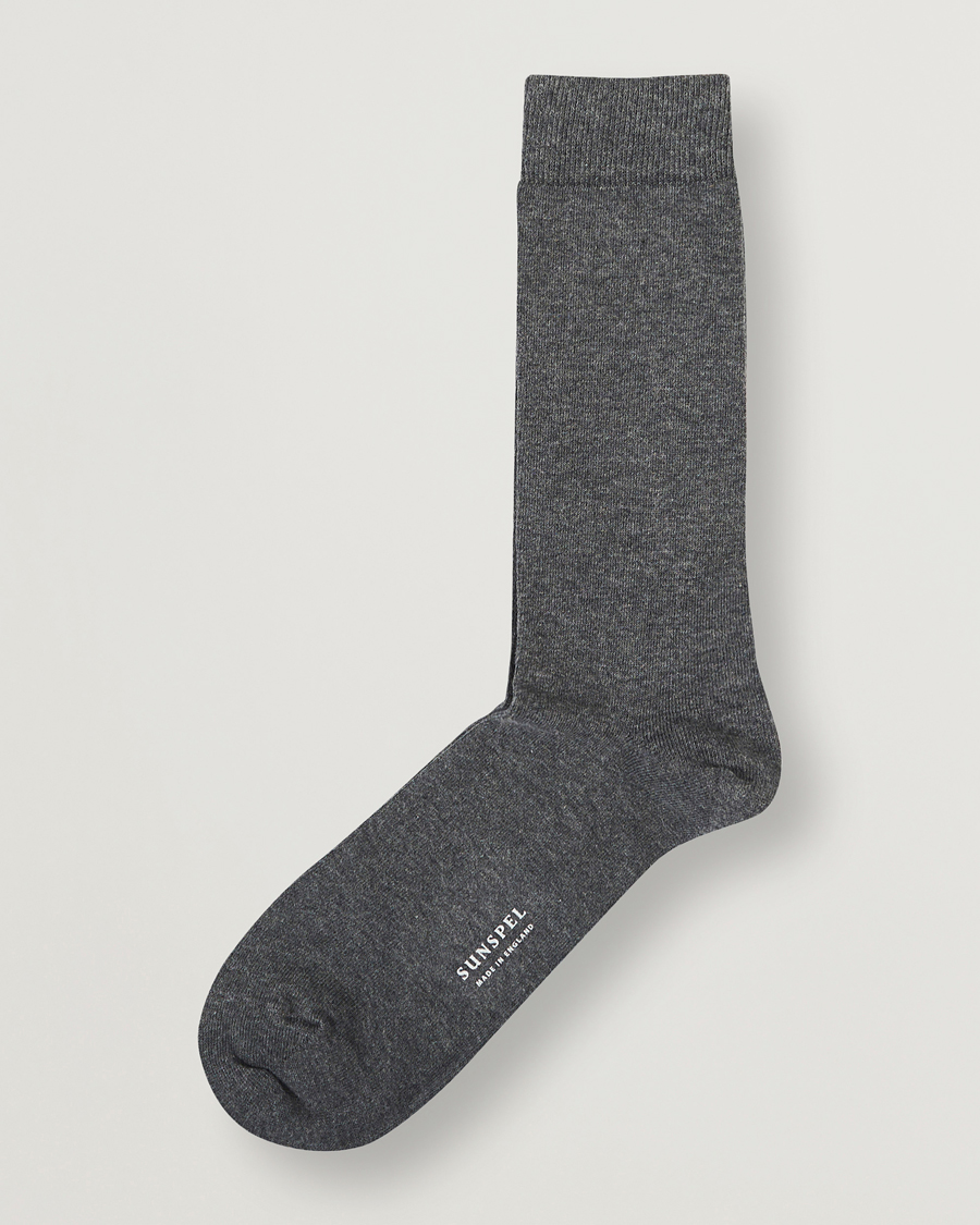Herren | Unterwäsche | Sunspel | Cotton Blend Socks Grey Melange