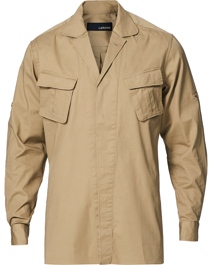 Herren | Hemden | Lardini | Cotton Pocket Overshirt Beige