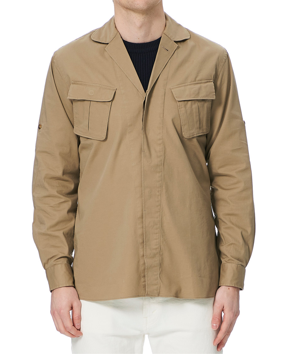 Herren | Hemden | Lardini | Cotton Pocket Overshirt Beige
