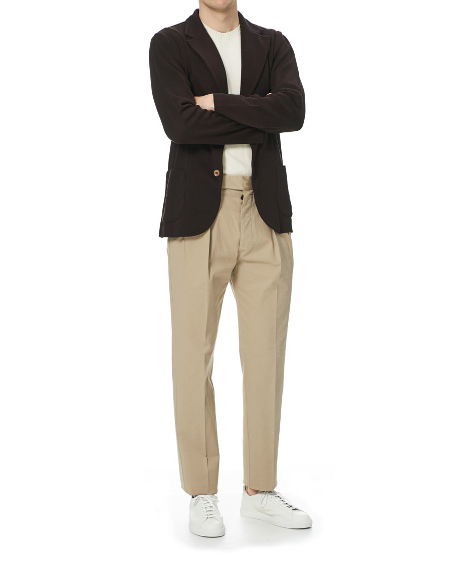 Herren | Hosen | Lardini | Luxor Double Pleated Cotton Trousers Beige