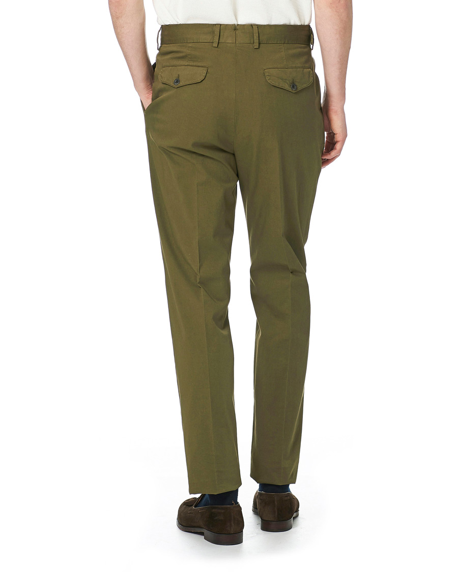 Herren | Hosen | Lardini | Luxor Double Pleated Cotton Trousers Military Green