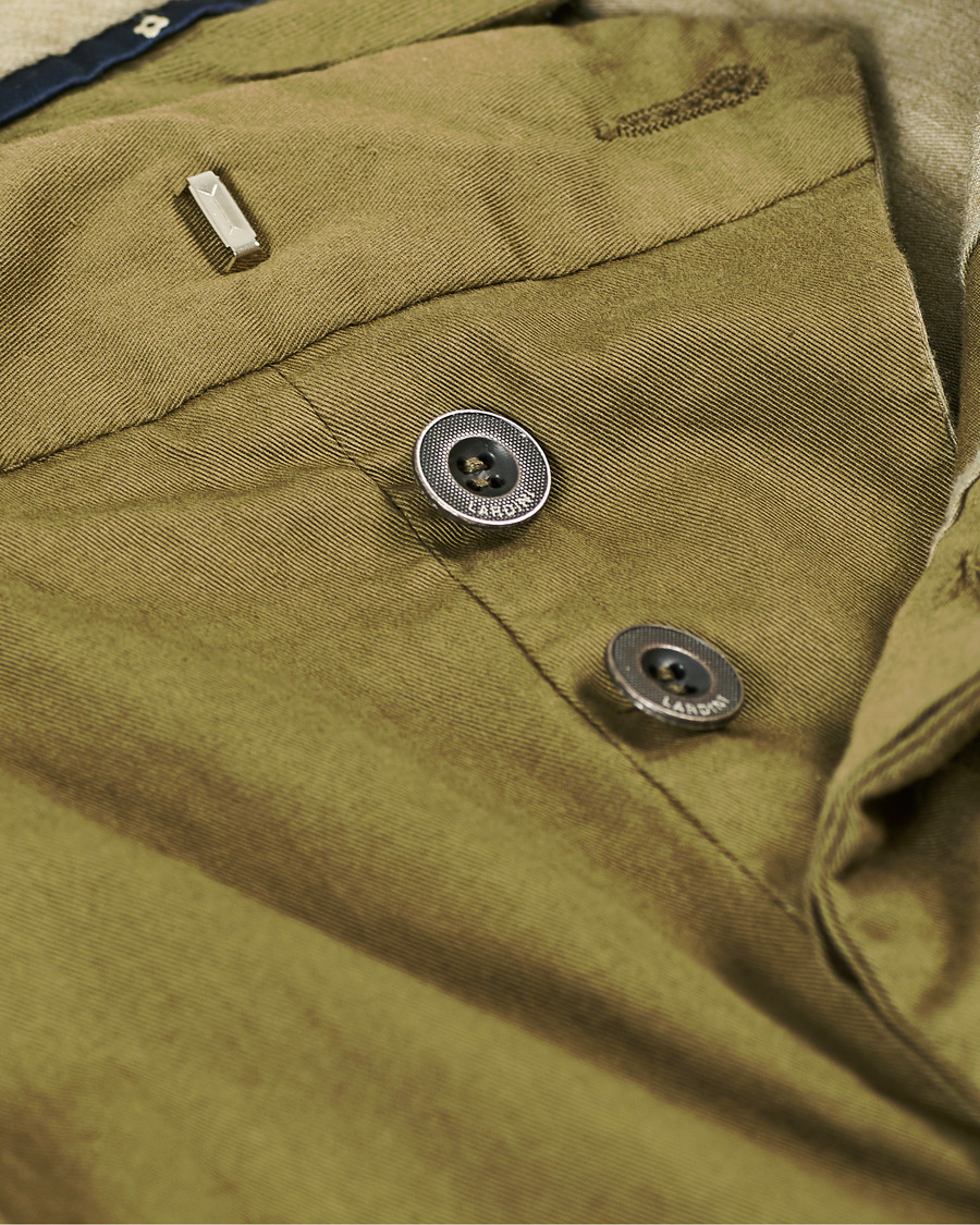 Herren | Hosen | Lardini | Luxor Double Pleated Cotton Trousers Military Green