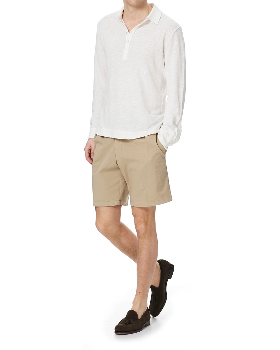Herren | Shorts | Lardini | Double Pleated Cotton Shorts Beige