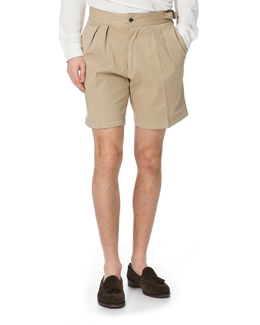 Herren | Shorts | Lardini | Double Pleated Cotton Shorts Beige