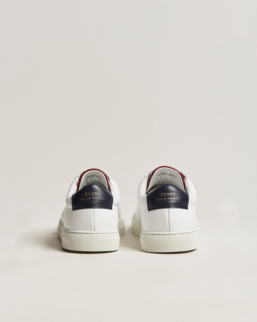 Herren | Zespà ZSP4 Nappa Leather Sneakers White/France | Zespà | ZSP4 Nappa Leather Sneakers White/France
